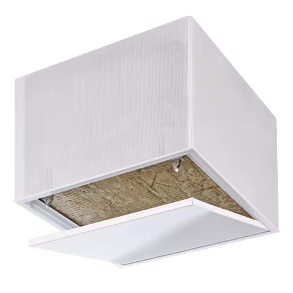 Trappe de visite métallique Tempo Primus Airproof pour bâtiment BBC, étanche à l'air avec isolant 2×160 mm
