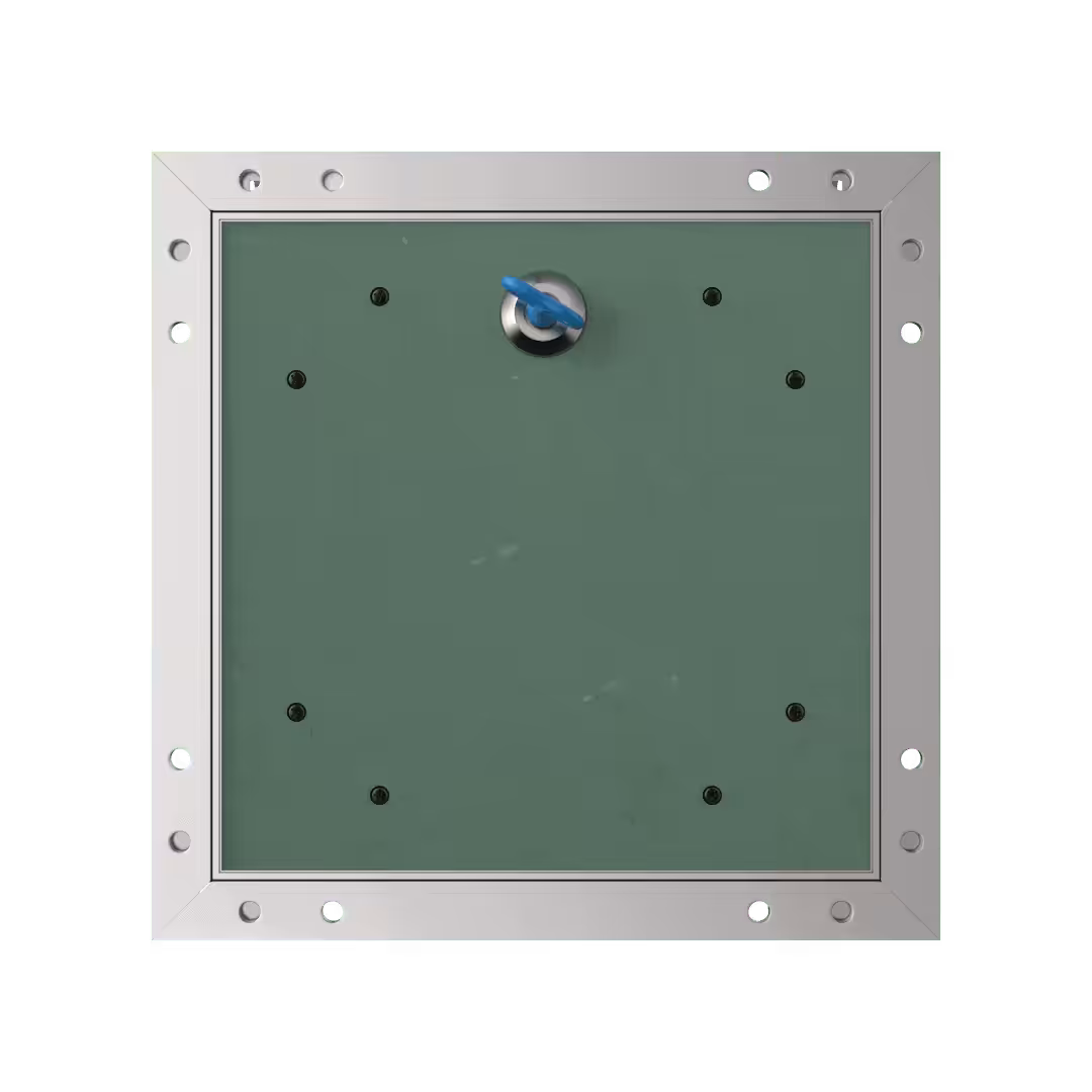 trape-de-visite-plaque-de-platre-alustar-4-pans.png Trappe de visite invisible Tempo Eco Star pour plaque de plâtre BA 13, ouverture à clé carrée 4 pans, 150×300 à 1400×1400 mm