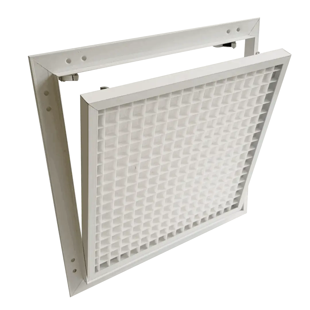 trappe-de-visite-avec-grille-plastique-125-mm-eco-ventil.webp Trappe de visite Eco Ventil avec grille d'aération plastique pour cloisons BA 12,5 mm, 200×200 à 600×600 mm