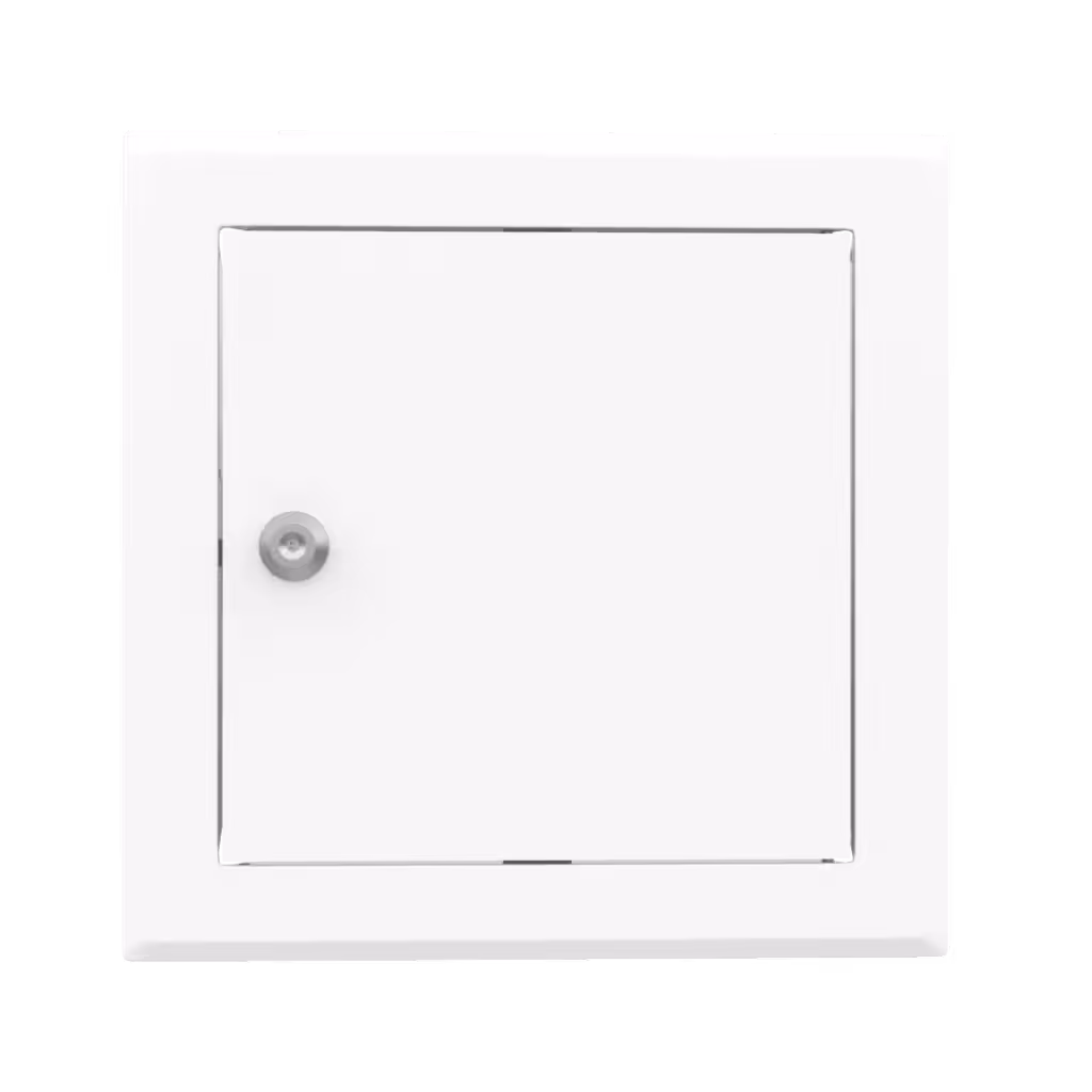 Trappe de visite métallique Tempo Softline à ouverture clé cylindrique, acier laqué blanc, 150×150 à 1200×1200 mm