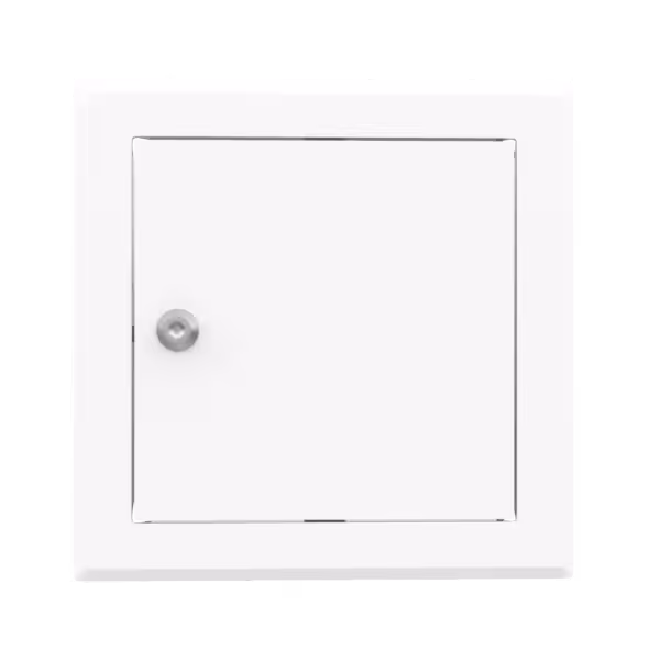 Trappe de visite métallique Tempo Softline à ouverture clé cylindrique, acier laqué blanc, 150×150 à 1200×1200 mm
