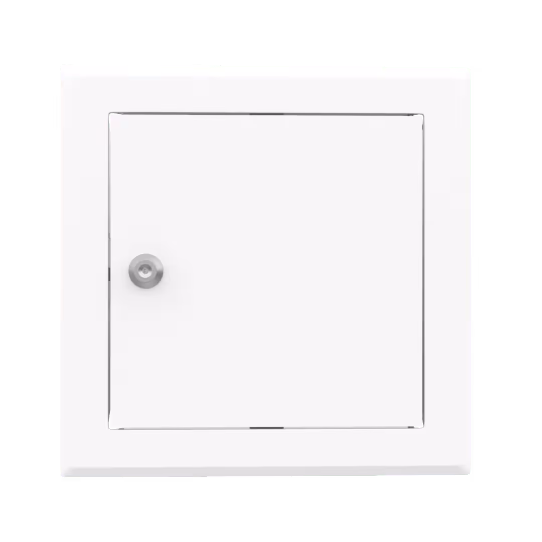 trappe-de-visite-metallique-softline-ouverture-cle-cylindrique-1.png Trappe de visite métallique Tempo Softline à ouverture clé cylindrique, acier laqué blanc, 150×150 à 1200×1200 mm