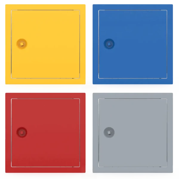 Trappe de visite métallique colorée Tempo Softline Clé carrée, 200×200 à 800×800 mm