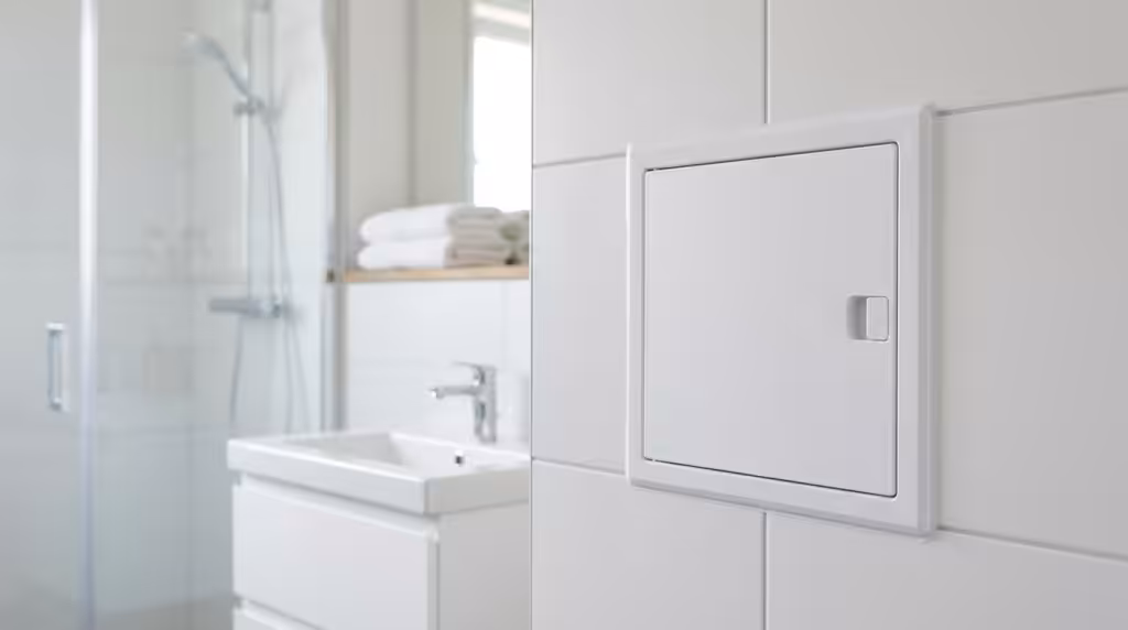 trappe de visite PVC blanc salle de bain humidité
