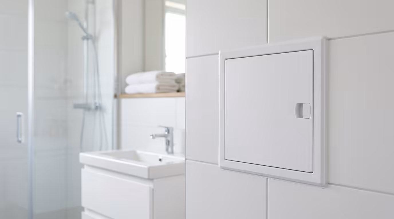 trappe de visite PVC blanc salle de bain humidité