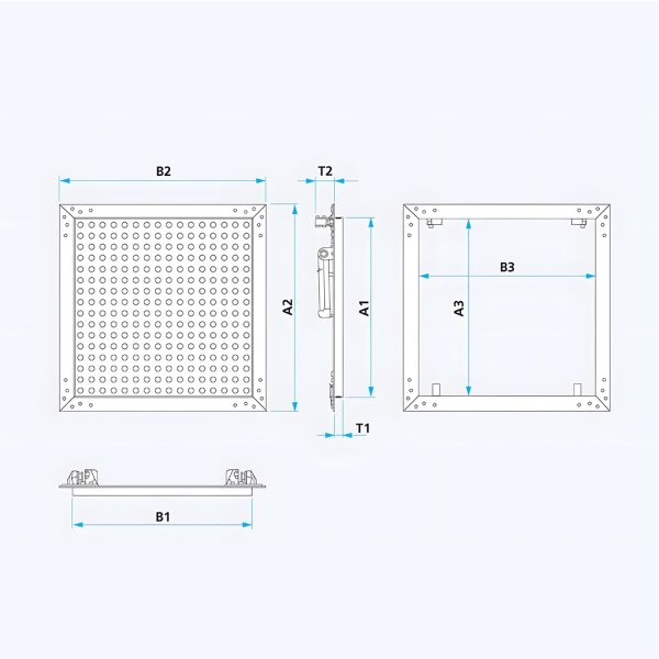 Schéma technique du motif de perforation 8/18 R, trappe de visite Tempo Eco Star